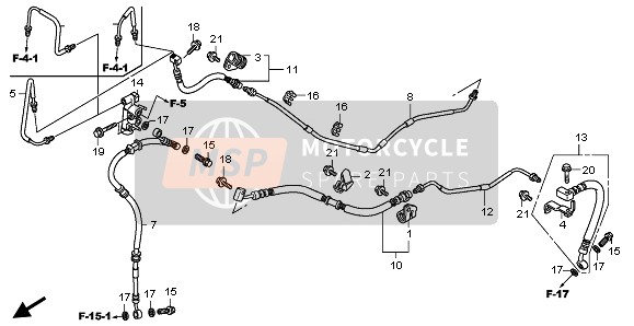 Honda FJS400 2011 Tuyau de frein arrière pour un 2011 Honda FJS400